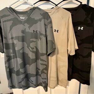 Men’s Lot 3 Under Armour SS Camo Design Shirts Sz Large